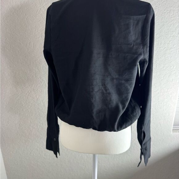 Good American Black Wrap Blouse - Picture 4 of 9